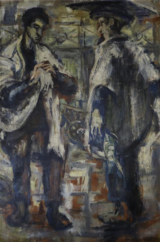 Helen Grunwald (1925-88) Two Porters, Billingsgate 36 x 24cm.